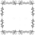 Simple and Elegant Floral Frame in Black and White